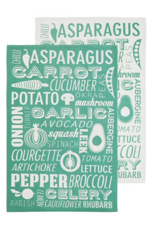 Image of Premier Housewares Set Of Three Porter Green Tea Towels Green