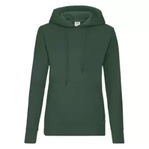 Image of Fruit Of The Loom Ladies Lady Fit Hooded Sweatshirt / Hoodie (2XL) (Bottle Green)