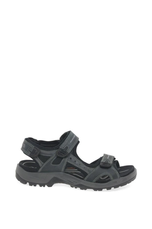 Image of ECCO Ecco Men 'Yucatan' Rip Tape Fastening Sandals in Blue Size: 11 Blue 11 Male 0809704169958