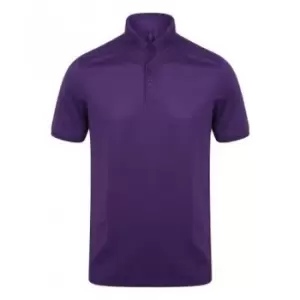 Image of Henbury Mens Stretch Microfine Pique Polo Shirt (L) (Bright Purple)