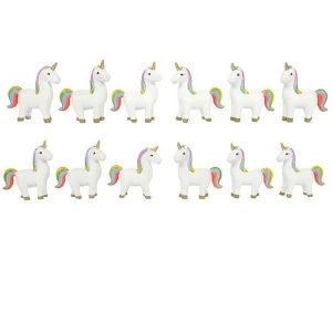 Image of Rainbow Unicorn Ornament Pack Of 12