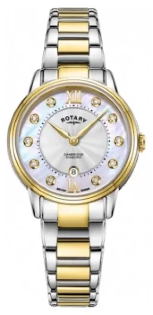 Image of Rotary LB05426/07/D Womens Cambridge Diamond Set Two-Tone Watch
