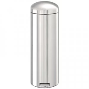 Image of Slingsby Retro Bin 30L Steel Silver 358492