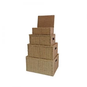 Image of ARPAN Storage Basket Paper Rope Brown 36 x 28 x 18.5cm Set of 4