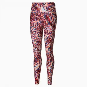 Image of PUMA x Mr Doodle Printed Womens Leggings, White/AOP, size Small, Clothing
