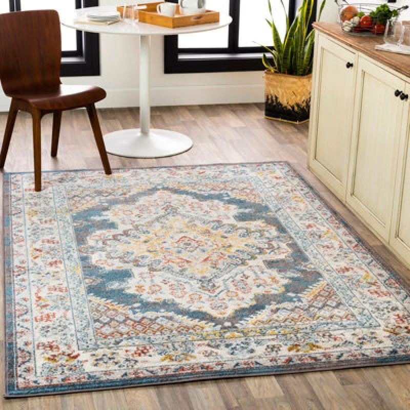 Image of Livabliss Vintage Oriental Boho Camel Jade Area Rug 140 X 200 Cm - Easy Care, Non Shedding, Ideal For Living Room & Bedroom