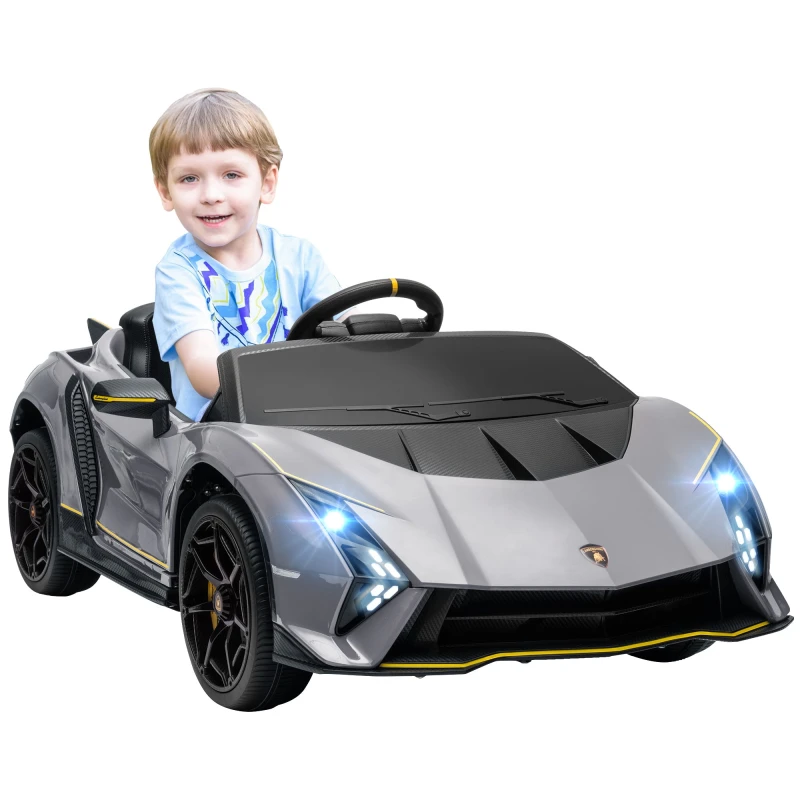 Image of AIYAPLAY 12V Lamborghini Autentica Licensed Ride on Car Grey