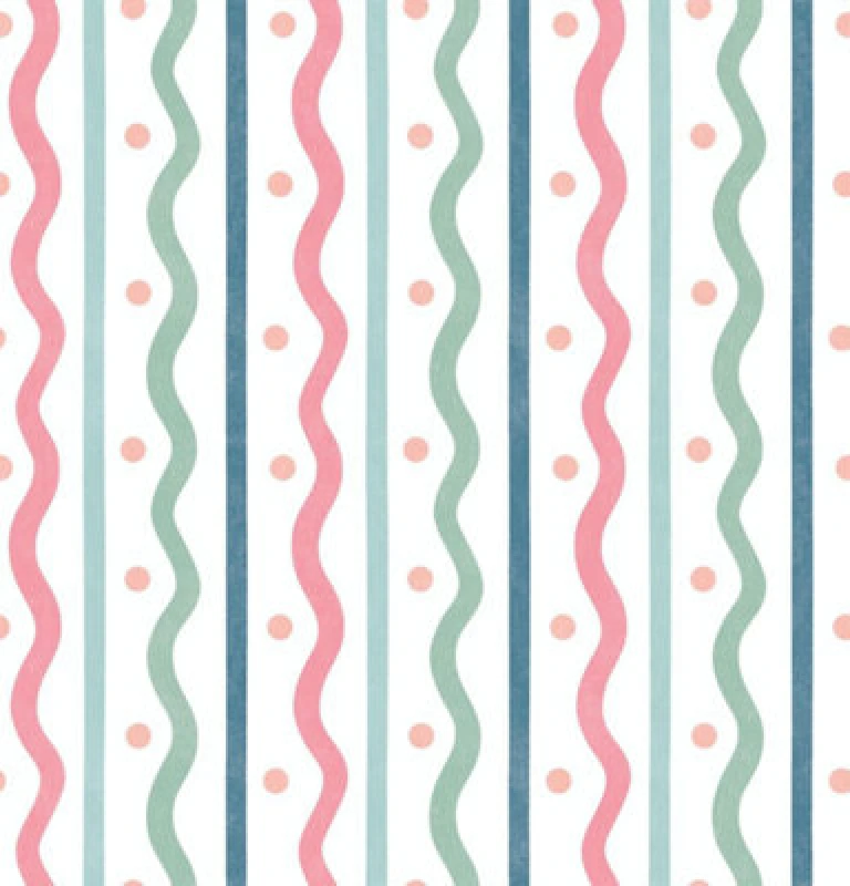 Image of Arthouse Squiggle Stripe Pink Multi Wallpaper
