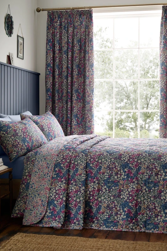 Image of Dreams and Drapes Bessie 200cmx230cm Bedspread Set Navy