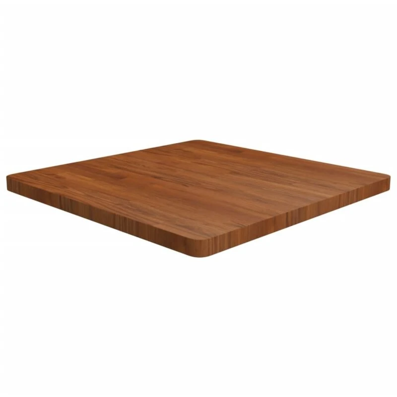 Image of Vidaxl Square Table Top Dark Brown 80X80X4Cm Treated Solid Wood Oak, Brown 343078