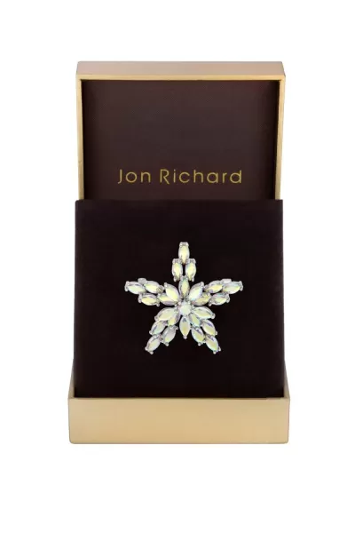 Image of Rhodium Plated Cubic Zirconia And Aurora Borealis Statement Brooch - Gift Boxed