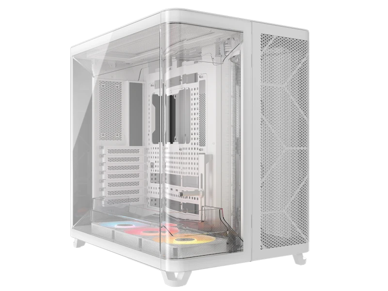 Image of Corsair AIR 5400 RS-R ARGB Tempered Glass White Mid-Tower Gaming PC Case - CC-9011319-WWB Tempered Glass Black Mid-Tower Gaming PC Case - CC-9011318-W