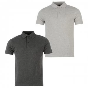 Image of Donnay Two Pack Polo Shirts Mens - GreyM/Char M