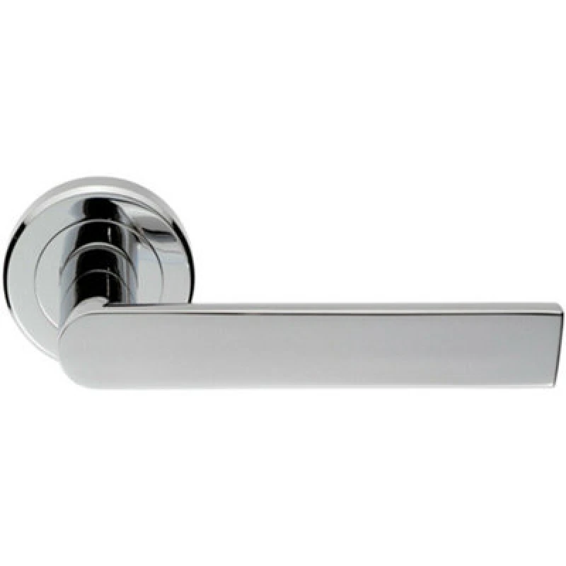 Image of Loops PAIR Flat Rectangular Bar Handle on Round Rose Concealed Fix Polished Chrome Multi