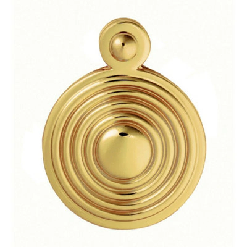Image of Loops 32mm Lock Profile Escutcheon Reeded Design Polished Brass Keyhole Cover Metallics unisex