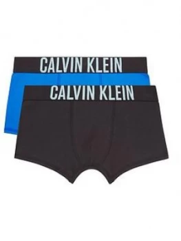 Image of Calvin Klein Boys 2 Pack Intense Logo Boxer - Blue Black