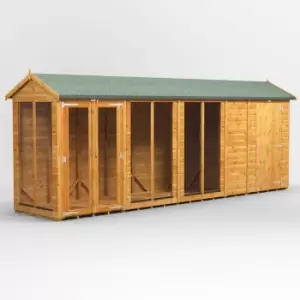 Image of 18x4 Power Apex Summerhouse Combi Building including 4ft Side Store