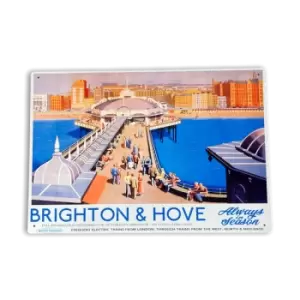 Image of Geko Vintage Metal Sign - British Railways Retro Advertising, Brighton & Hove