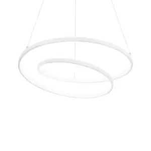 Image of OZ Dimmable Swirl 80cm Integrated LED Pendant Ceiling Light White, 3000K