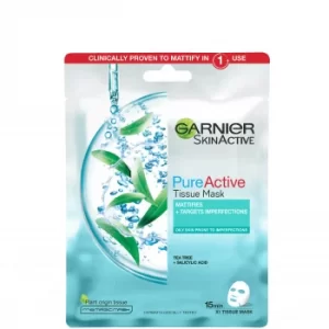 Image of Garnier Pure Active Tea Tree and Salicylic Acid Sheet Mask 23g