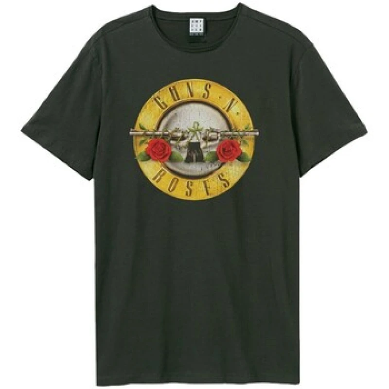 Image of Amplified Amplified Men Guns N Roses Logo T-Shirt in Charcoal Size: X-Small Charcoal XS Male 5063527284198