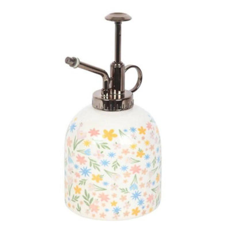 Image of Something Different Something Different Spring Floral Ceramic Plant Mister in White White One Size Unisex 5063703427647