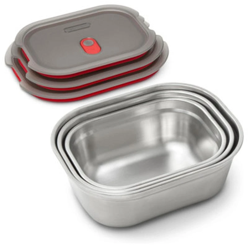 Image of Black + Blum Microwavable Steel Multifunction Meal Prep Box Set - Grey
