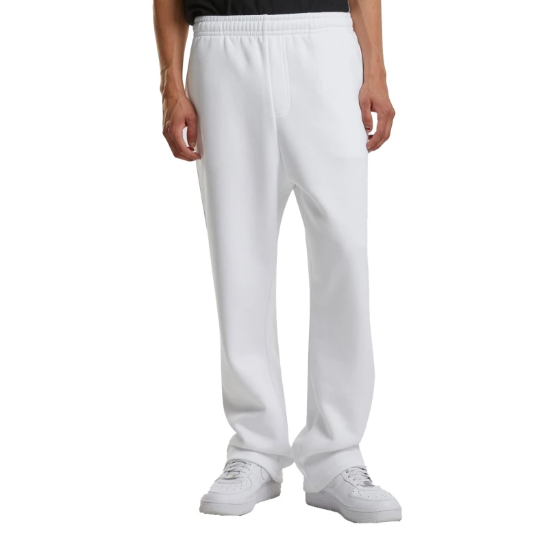 Image of Build Your Brand Mens Fluffy Jogging Bottoms in White Size: Small White Male S