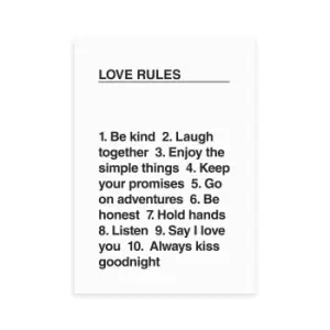 Image of East End Prints Love Rules Print Black/White