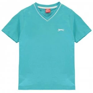 Image of Slazenger V Neck T Shirt Junior Boys - Bright Blue