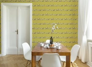 Image of Fresco Tweeting Ochre Wallpaper