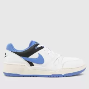 Image of Nike full force lo trainers in white & blue
