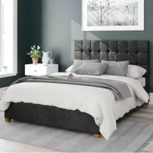 Image of Sinatra Mirazzi Velvet Ottoman Bed Black