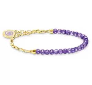 Image of Thomas Sabo A2130-427-13-L19V Yellow Gold Plated Violet Bead Jewellery