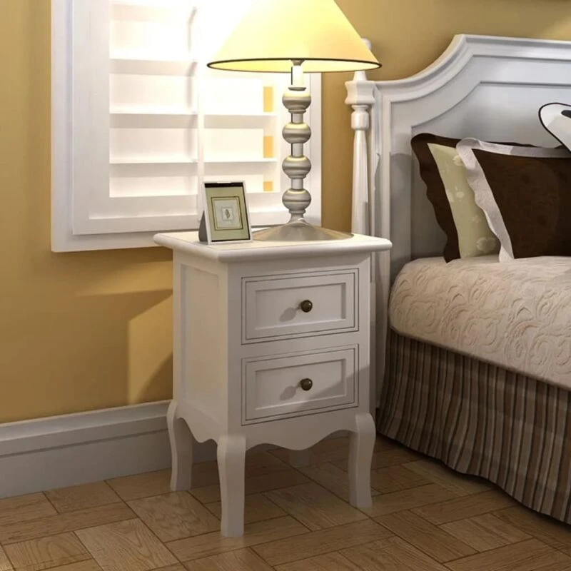 Image of VIDAXL Nightstands 4 pcs with 2 Drawers mdf White Vidaxl 276039