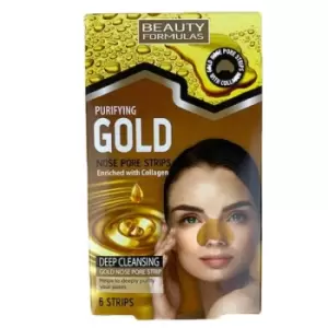 Image of Beauty Formulas Purifying Gold Nose Pore Strips 6 pcs