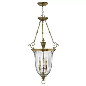 Image of 3 Bulb Ceiling Pendant Light Fitting Burnished Brass LED E14 60W Bulb