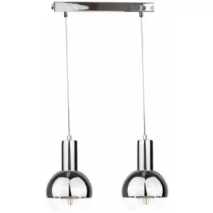 Image of Keter Ice Bar Pendant Ceiling Light Silver, 50cm, 2x E27