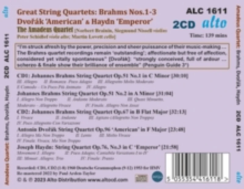 Image of Brahms: String Quartets 1-3/Dvork: 'American' Quartet/ CD / Album