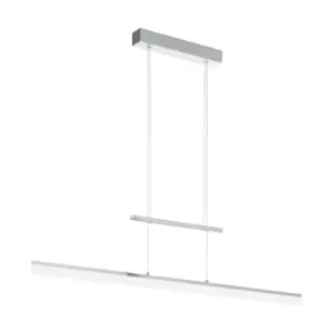 Image of Pendant Light Colour Chrome Shade Satined Plastic Bulb LED 2x12.5W Included