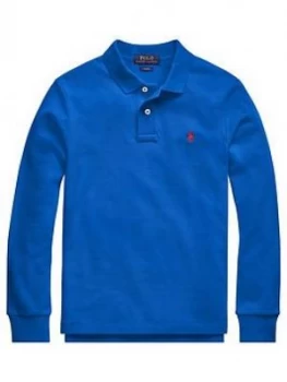 Image of Ralph Lauren Boys Classic Long Sleeve Polo - Bright Blue