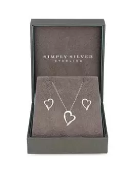Image of Simply Silver Sterling Silver 925 Heart Set