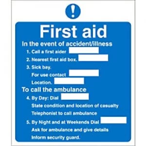 Image of First Aid Sign First Aid Vinyl 23 x 19.5 cm