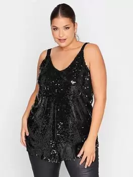 Image of Yours Sequin Mesh Cami - Black