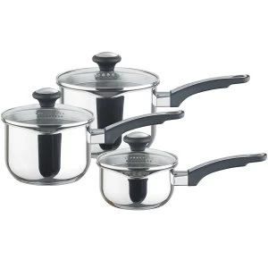 Image of Prestige Everyday Stainless Steel Saucepan Straining Set - 3 Piece