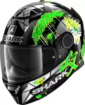 Image of Shark Spartan Replica Lorenzo Catalunya GP Helmet, black-green, Size XL, black-green, Size XL