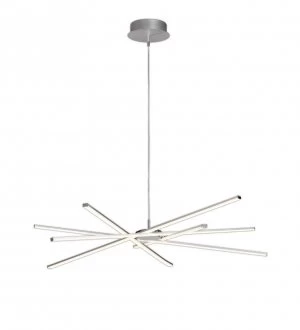 Image of Ceiling Pendant 100cm Round 60W 3000K, 4800lm, Dimmable Silver, Frosted Acrylic, Polished Chrome