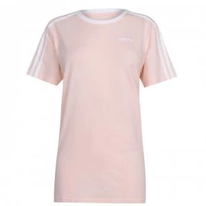 Image of adidas Womens Essentials 3-Stripes T Shirt - PinkTint/White
