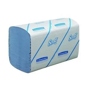 Image of Original Kleenex Scott Performance hand Towels 212 Towels per Sleeve Blue Pack of 15 Sleeves