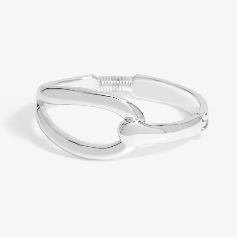 Image of Jon Richard Silver Plated Open Link Cuff Bangle Jewellery Sets One Size Silver 72271211000